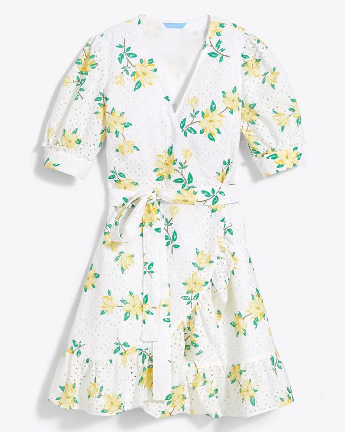 Reba Wrap Dress in Magnolia Eyelet | Draper James (US)