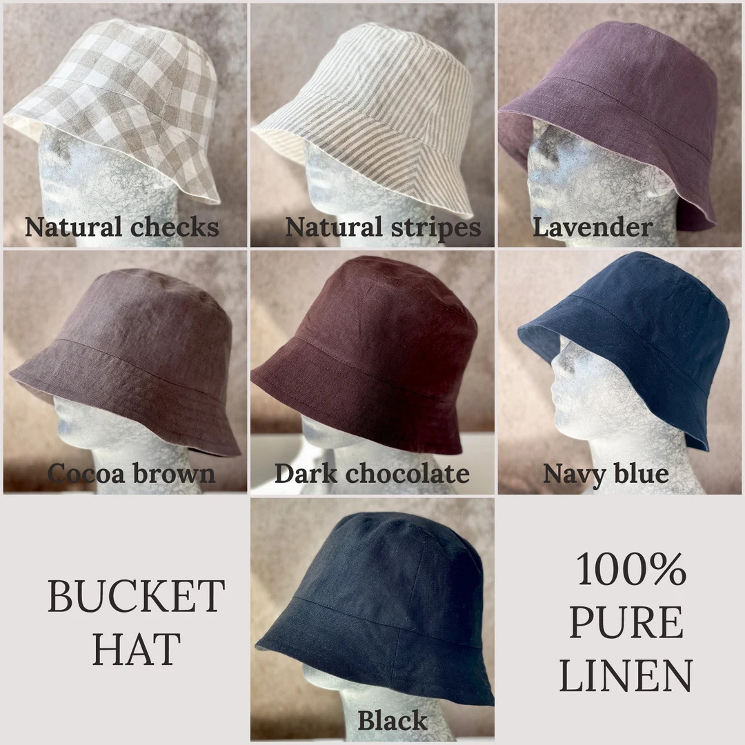 Bucket hat, Linen bucket hat, Unisex hat, Women Men bucket hat VARIOUS SIZES, Cap for summer, Hat... | Etsy (US)