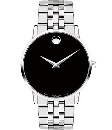 Movado Black Dial Link Bracelet Museum Classic Watch - Silver | Dillard's