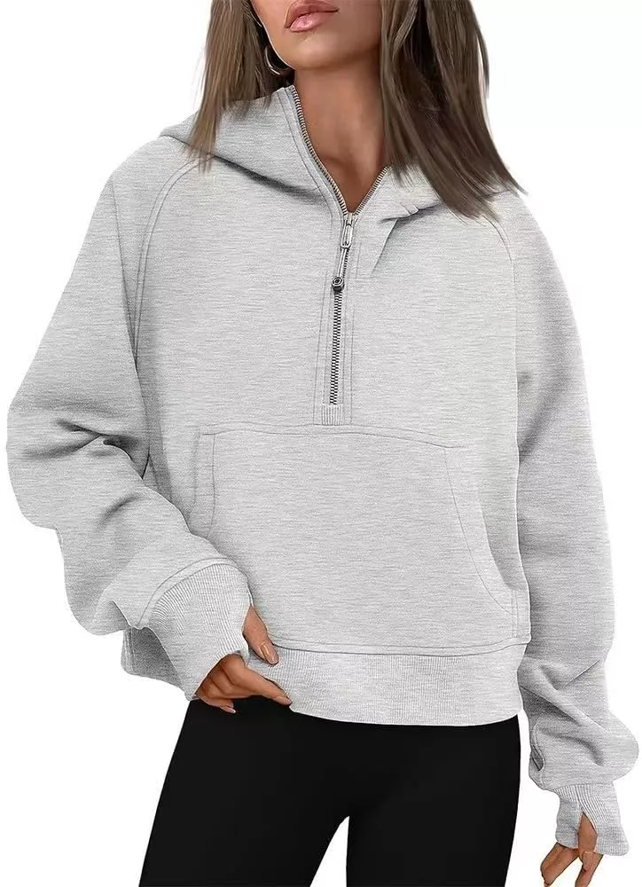 Scuba Dupes Sweatshirt Quarter Zip Pullover Women Long Sleeve Fleece Zip Up  Hoodies For Women