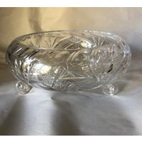 Large Crystal Footed Dish | Etsy (US)