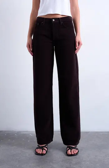 Topshop Low Rise Straight Leg Corduroy Pants | Nordstrom | Nordstrom