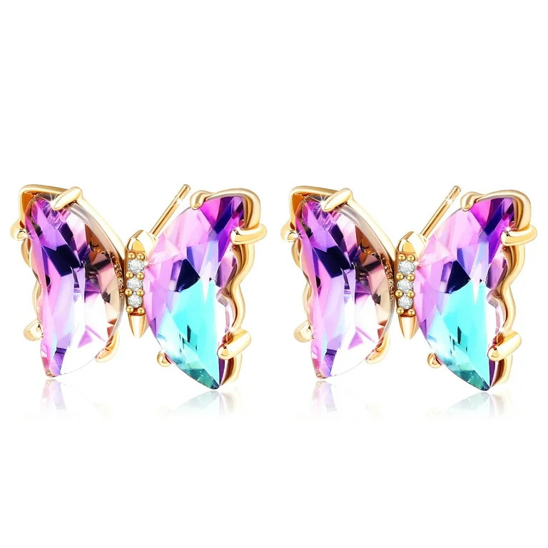 MISS RIGHT Butterfly Y2K Jewelry Crystal Necklace and Sterling Silver Boho Butterfly Stud Earring... | Walmart (US)