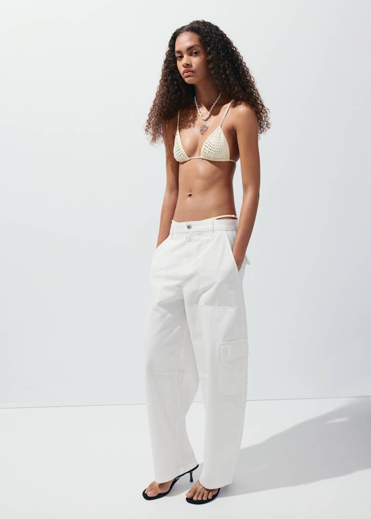 Pocket cargo jeans white - Women - 6 - MANGO | Mango (US/MX/AU)