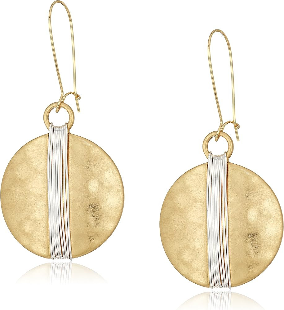 Robert Lee Morris "Primal Connection" Two-Tone Wire Wrapped Circle Drop Earrings | Amazon (US)
