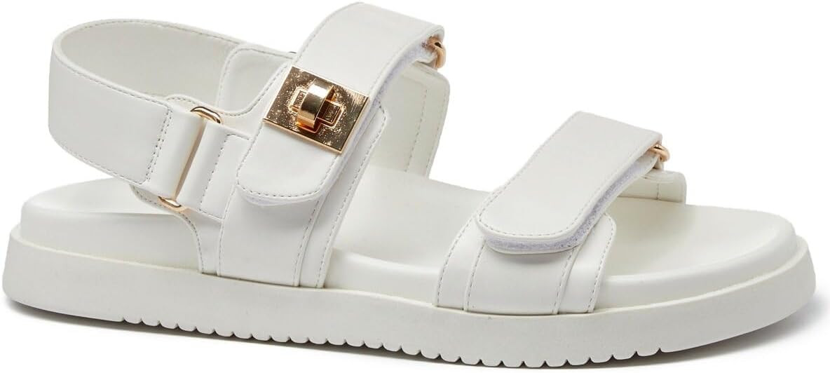 Womens Summer Sandals Casual Adjustable Arch Support Comfortable Thick Sole Flat Sandals | Amazon (US)