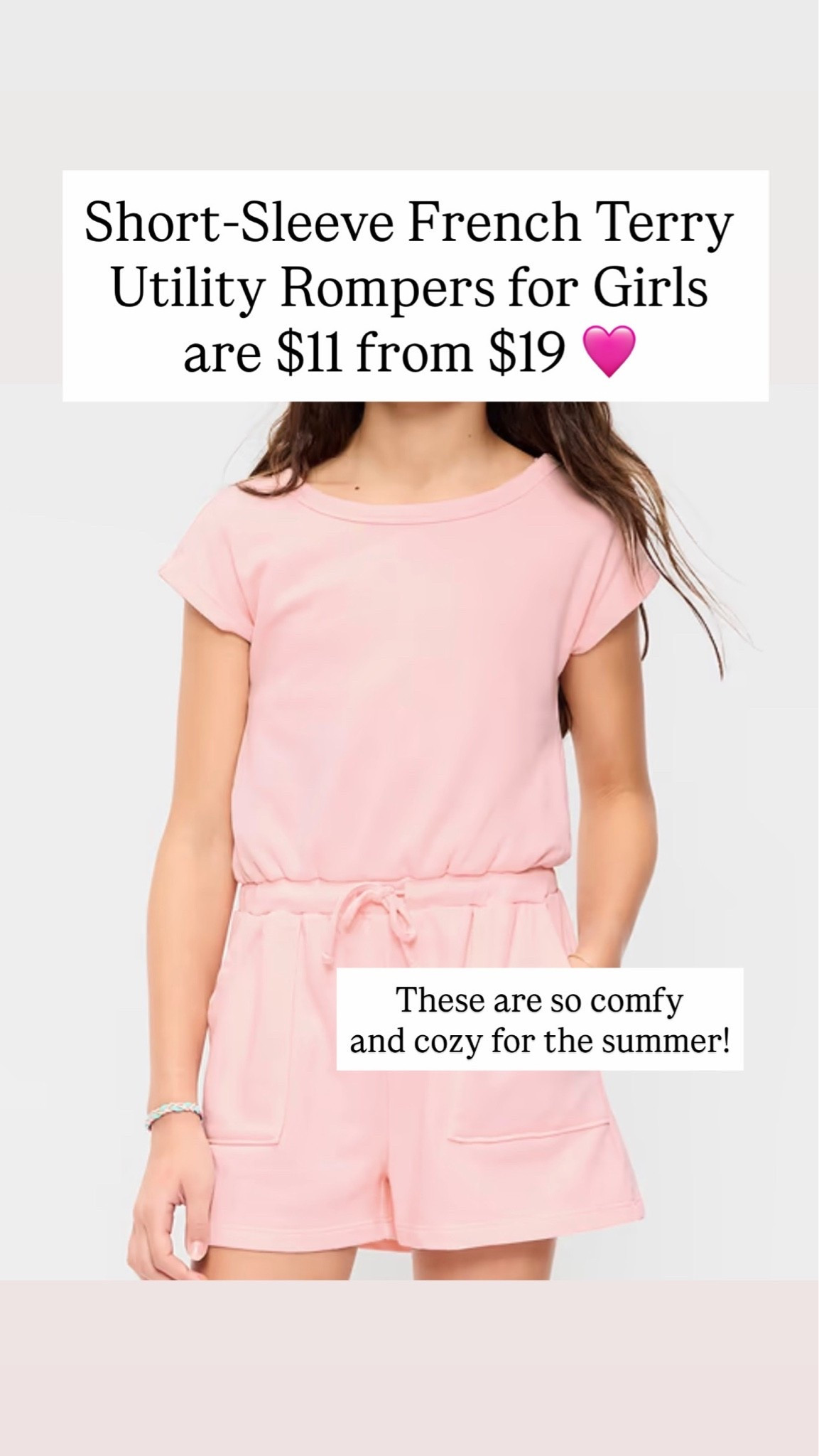 Short-Sleeve French Terry Utility Romper for Girls

#LTKKids #LTKSaleAlert