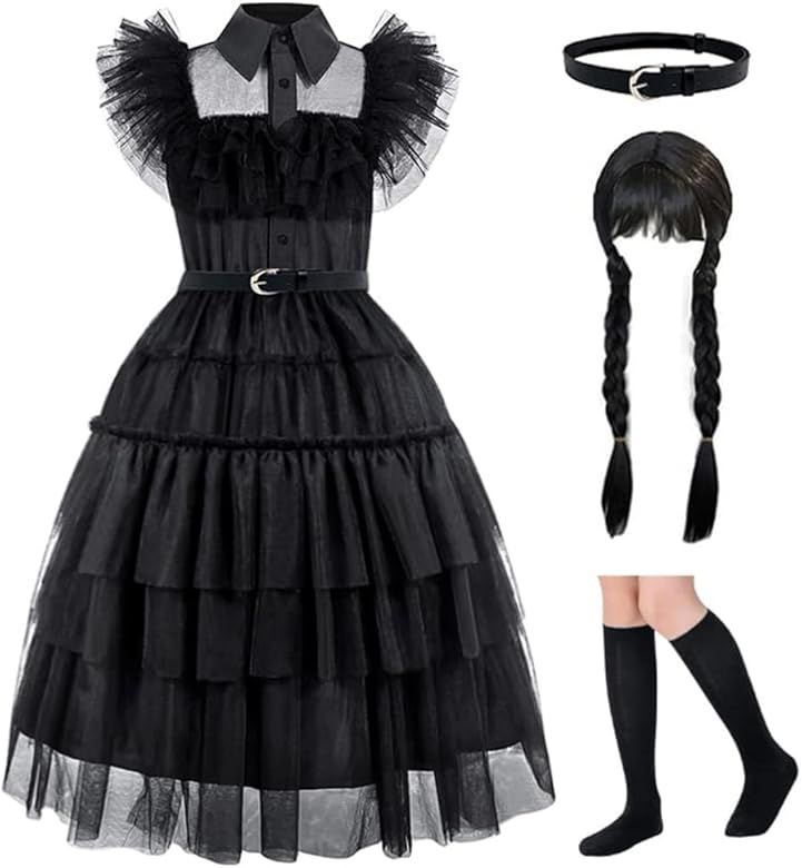 Zalongye Black costume girls dress for Kids Black Family Costumes Halloween costumes girls Party Dre | Amazon (US)