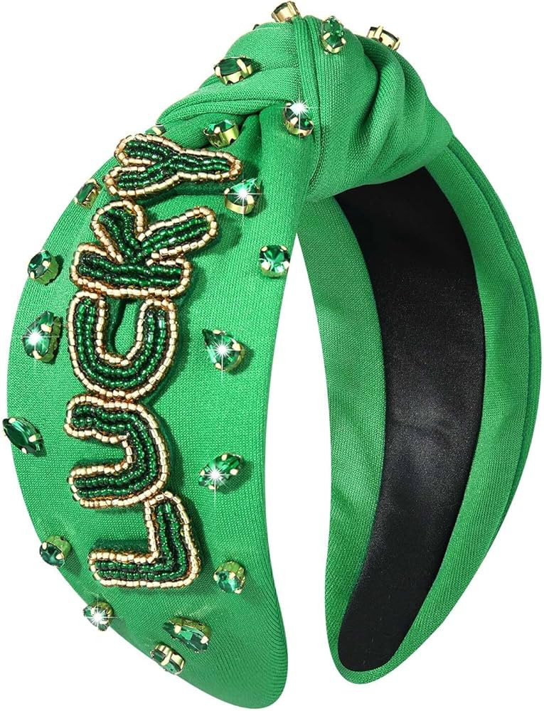 CEALXHENY St. Patrick's Day Headband for Women Green Shamrock Headband Embellished Crystal Rhines... | Amazon (US)