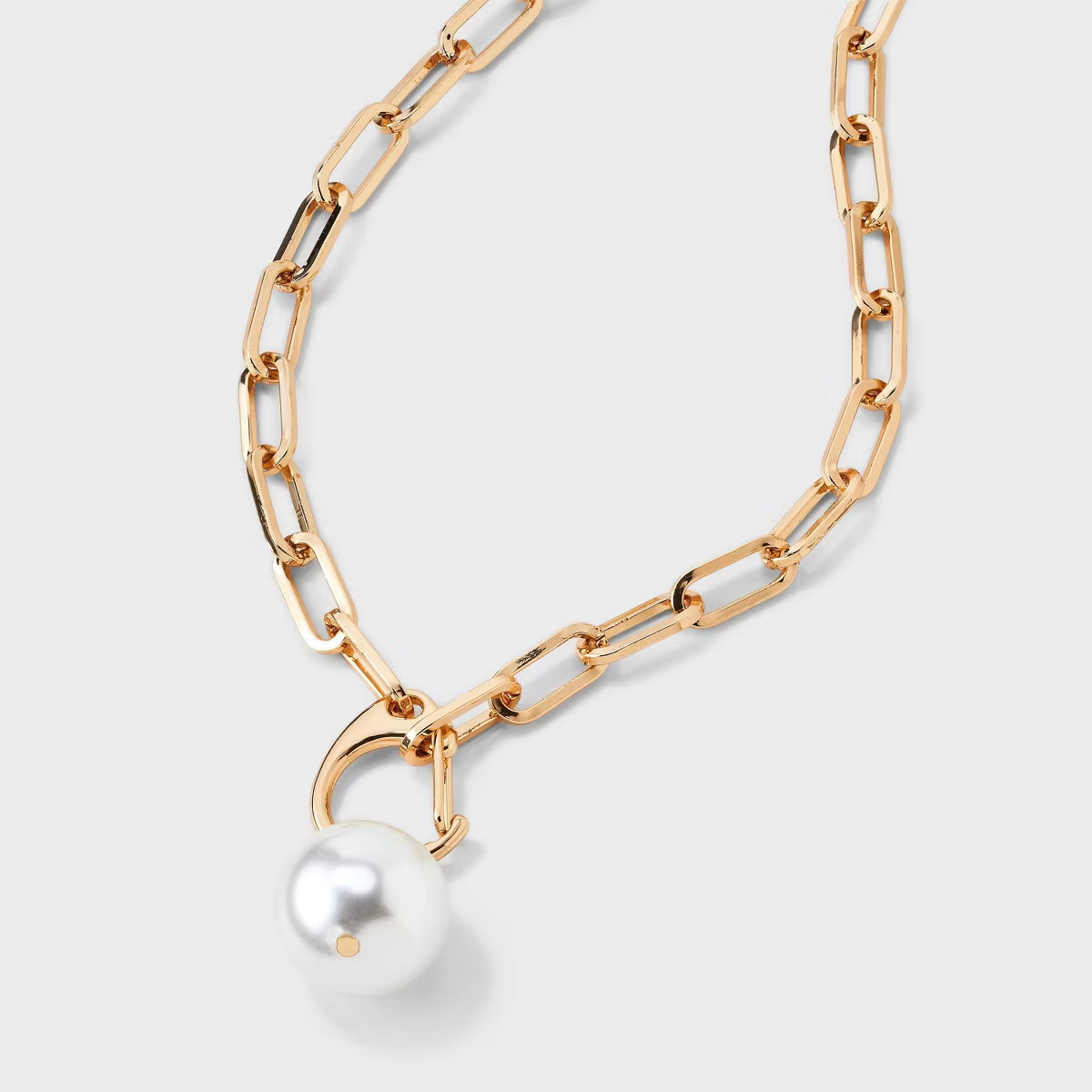 Pearl Pendant Chain Necklace - A New Day™ Gold | Target