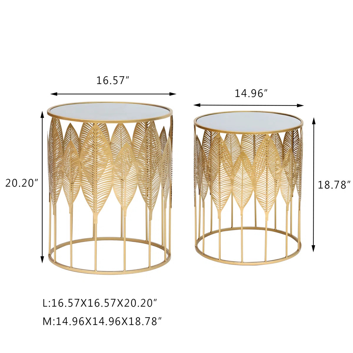 Brithny Fully Assembled Stainless Steel Top End Table (Set of 2) | Wayfair North America