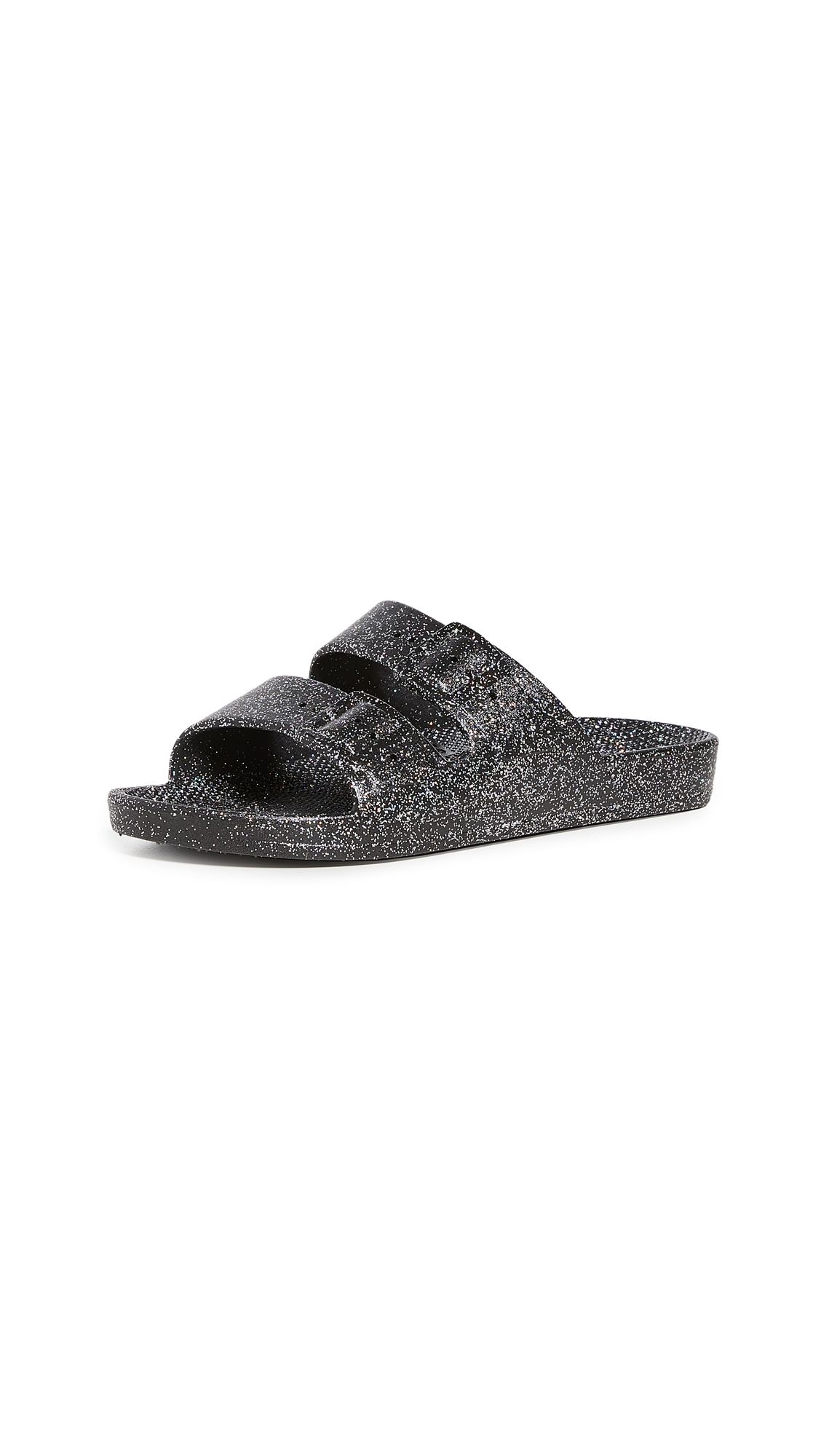 Freedom Moses Glitter Two Band Slides | Shopbop