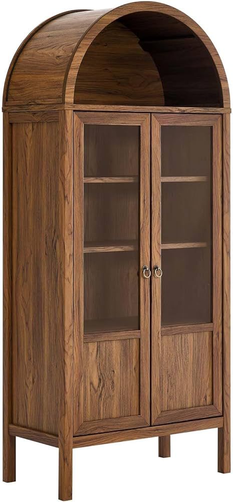 Modway EEI-6638-WAL Tessa Tall Arched Storage Display Cabinet, Walnut | Amazon (US)