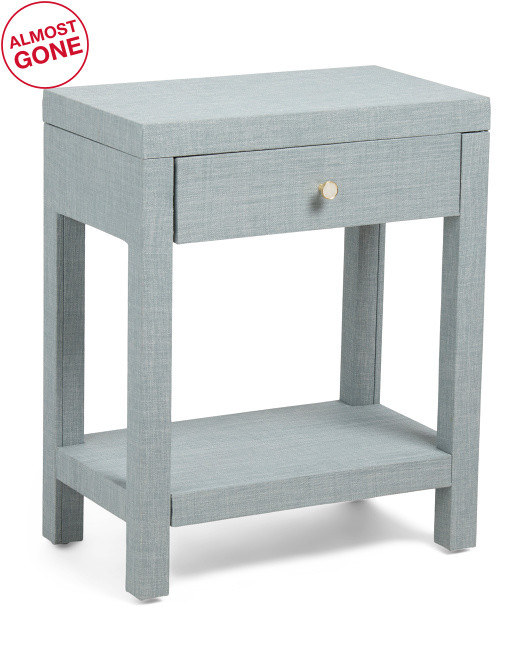 21.5x26 Linen Wrapped Side Table | TJ Maxx