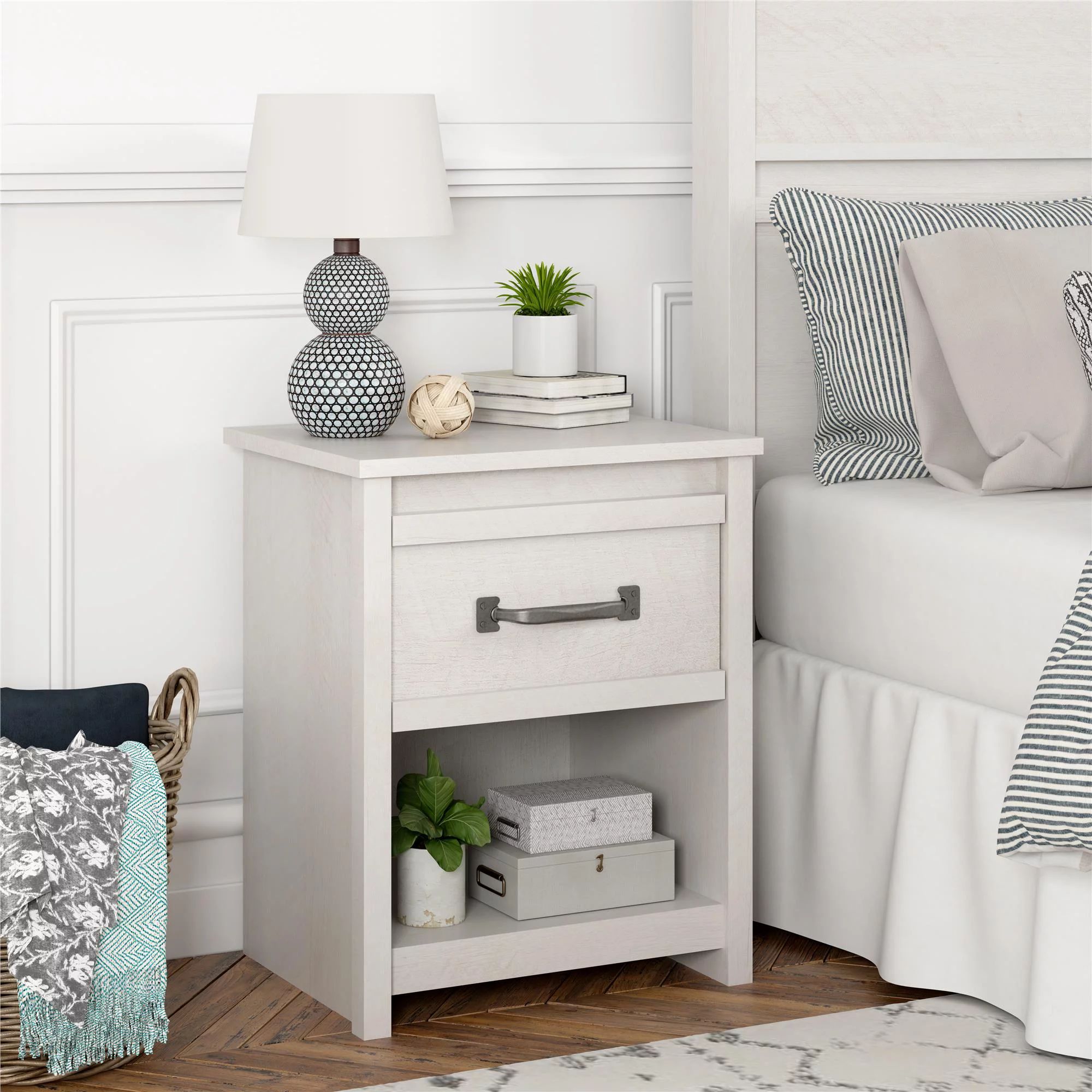 Better Homes & Gardens Rustic Ranch Nightstand, Ivory Oak | Walmart (US)