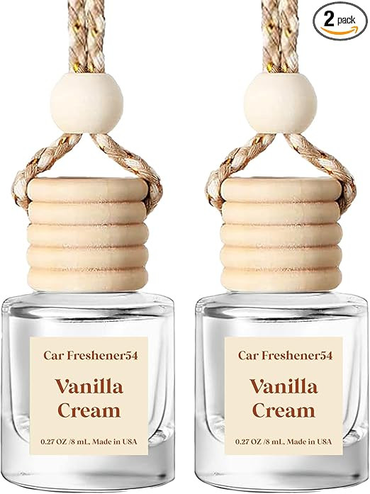 HoogaLife Car Air Freshener Diffuser 2 Pack Hanging Air Freshener Diffuser - Vanilla Cream Fragra... | Amazon (US)