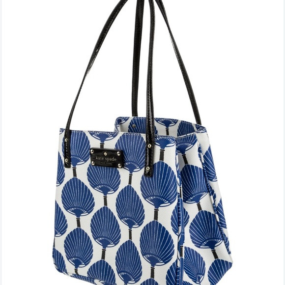 Kate Spade Blue and White Tote Bag | Poshmark