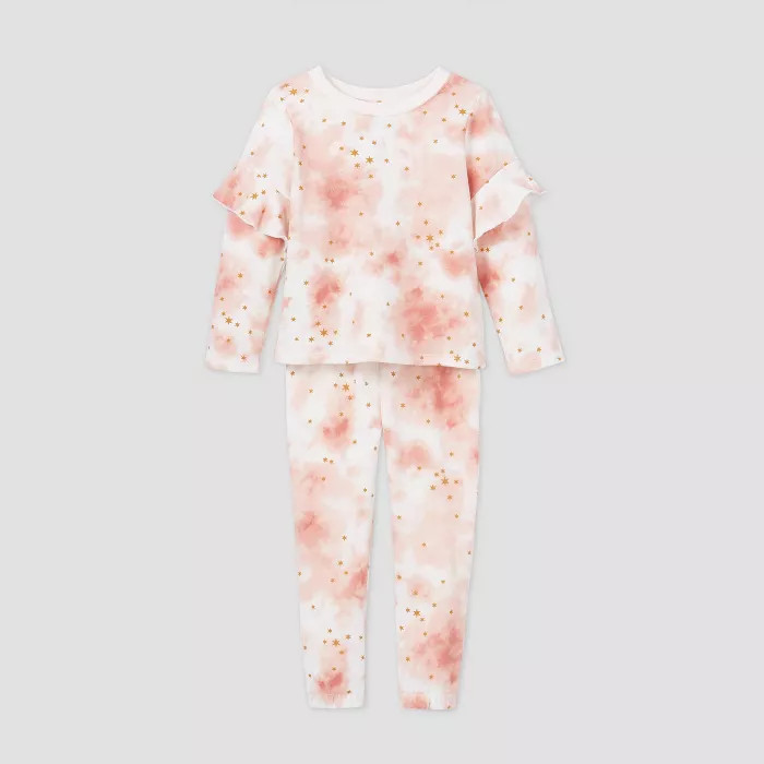 Toddler Girls' Tie-Dye Crew Sweatshirt and Joggers Set - art class™ Pink | Target