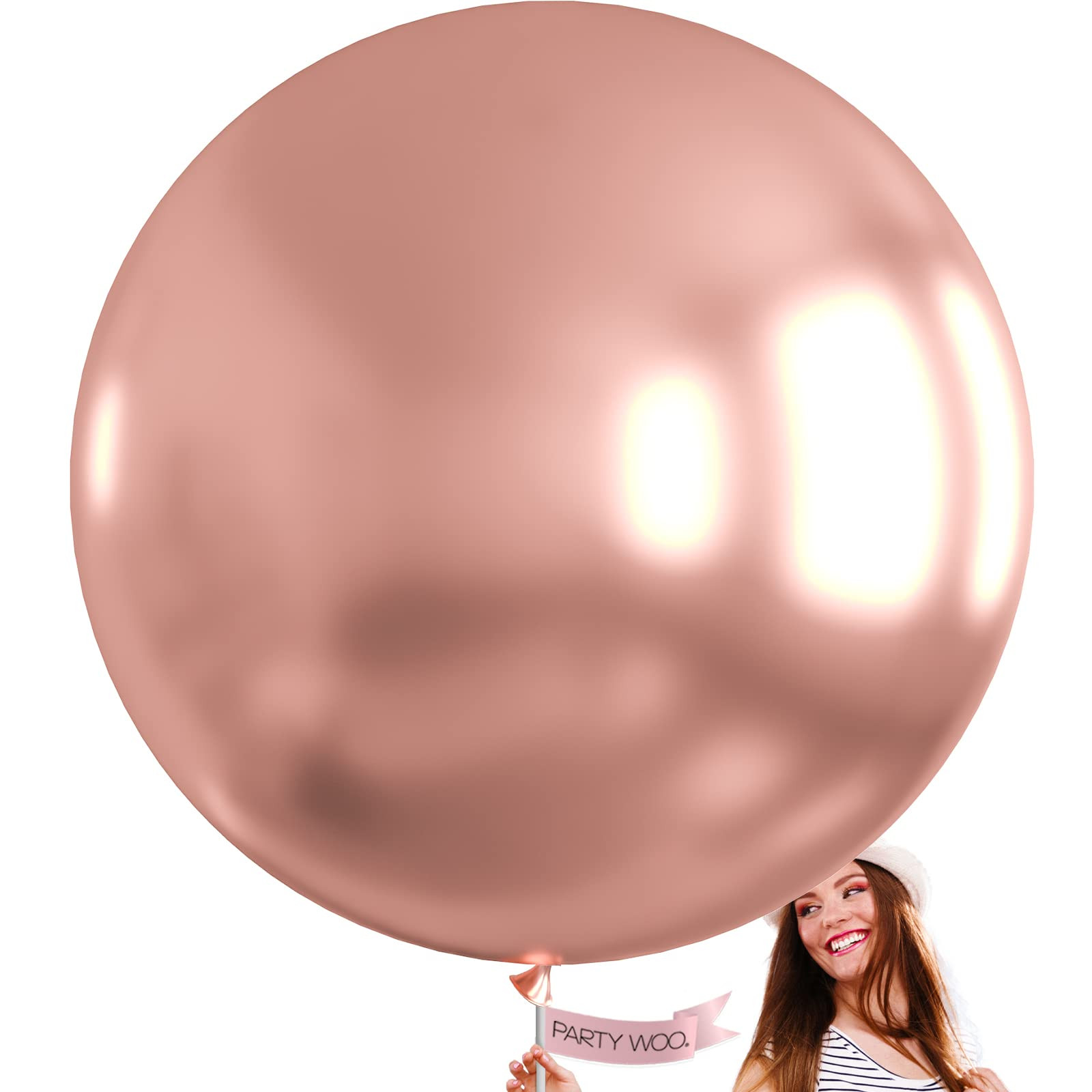 PartyWoo Metallic Rose Gold Balloons, 4 pcs 36 Inch Large Rose Gold Metallic Balloons, Big Rose G... | Amazon (US)