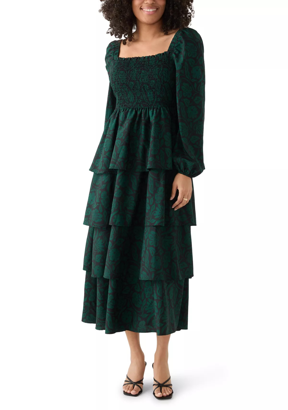 Women's Long Sleeve Tiered Midi Dress | Belk