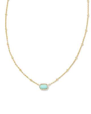 Mini Elisa Gold Satellite Short Pendant Necklace in Mint Magnesite | Kendra Scott