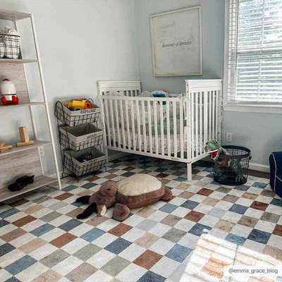 Alie Colorful Checkered Washable Rug | Boutique Rugs