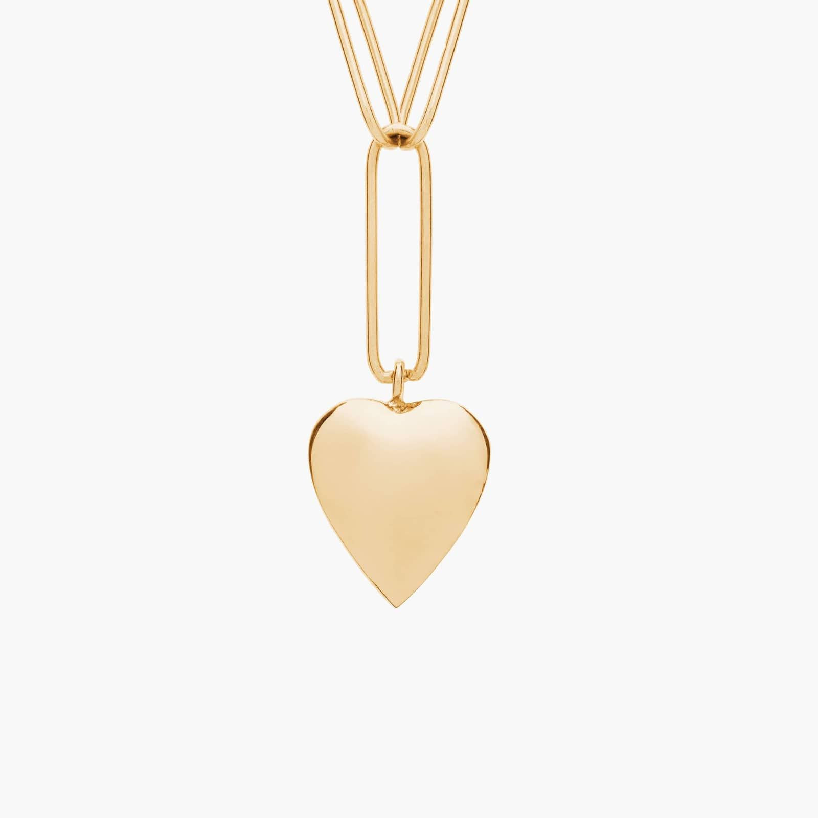 18" Heart Paperclip Necklace in 14k Yellow Gold | Blue Nile