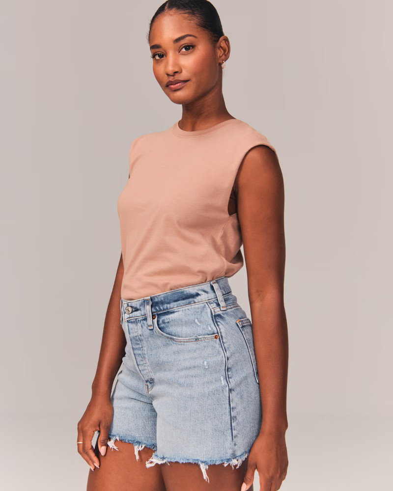 Curve Love High Rise Dad Shorts | Abercrombie & Fitch (US)