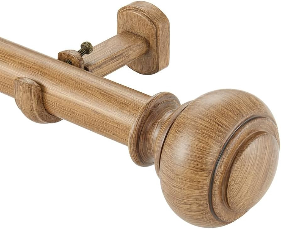 Wood Curtain Rods for Window 72-144 Inch(6-12ft), Heavy Duty Curtain Rod, 1 1/8" Diameter Boho Dr... | Amazon (US)