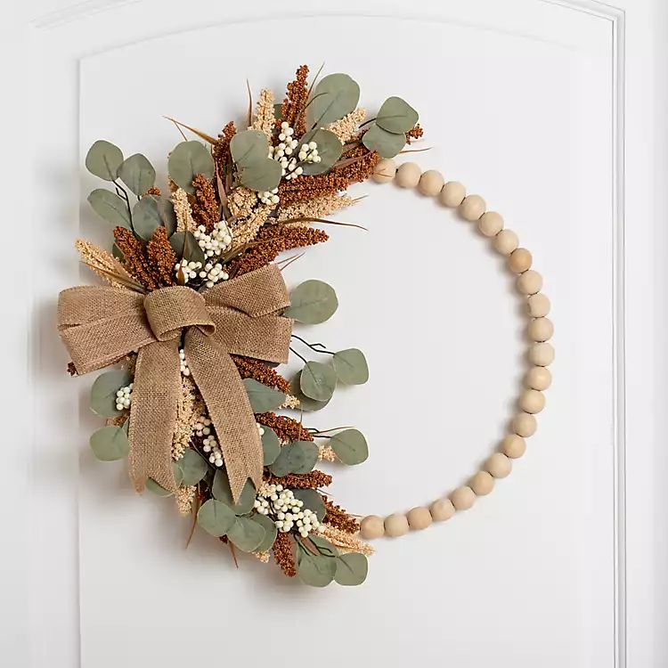 Eucalyptus and Heather Beaded Wreath | Kirkland's Home