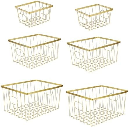 happimess BSK3001D-6SET Camden Vintage Industrial Wire Metal Nesting Storage Baskets for Shelves,... | Amazon (US)