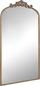 Kate and Laurel Arendahl Glam Arched Tall Panel Mirror, 24 x 42, Gold, Traditional Baroque Large ... | Amazon (US)
