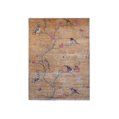 9'0" x 12'0" New Hand Knotted Brown Wool Rectangle Oriental Rug - MOA10220969 | Wayfair North America