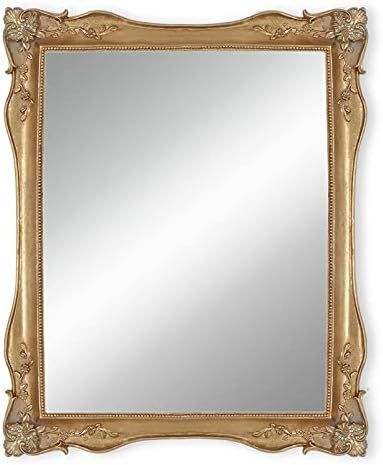 WRAPACK Gold Mirror Wall Decor, 13.5 x 17 inch Vintage Mirror, Makeup Mirror for Wall and Desk | Amazon (US)