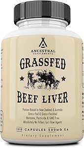 Ancestral Supplements Grass Fed Beef Liver Capsules, Supports Energy Production, Cleansing, Diges... | Amazon (US)