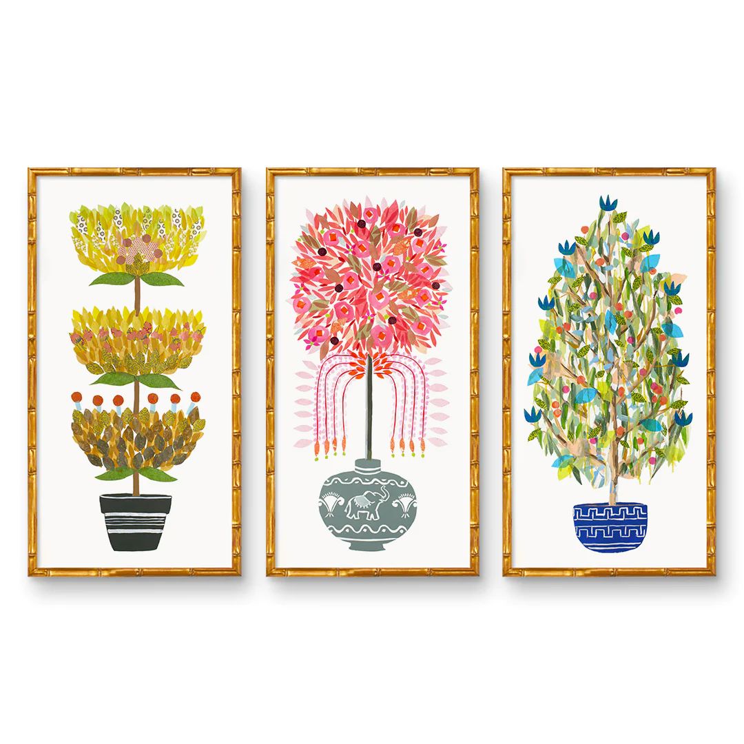 Topiary Panel Trio by Jenny Westenhofer Panel Trio | Urban Garden Prints