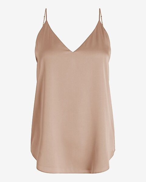 Satin V-Neck Downtown Cami | Express