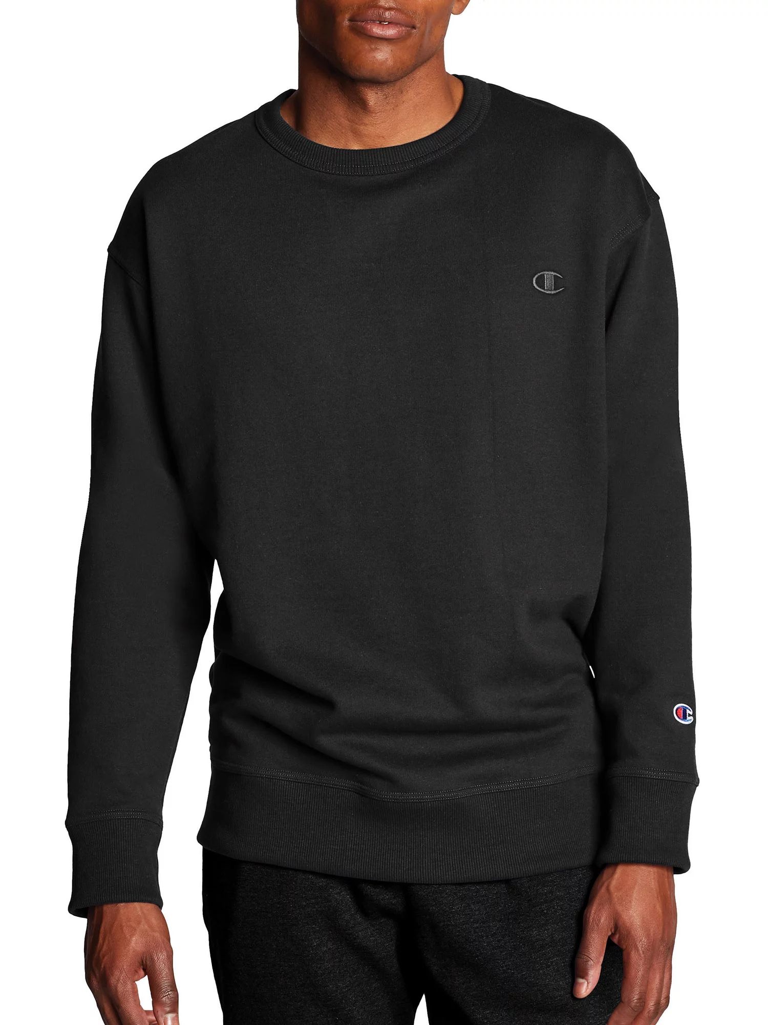 Champion Men's and Big Men's Powerblend Fleece C Logo Crewneck Sweatshirt, up to Size 4XL | Walmart (US)