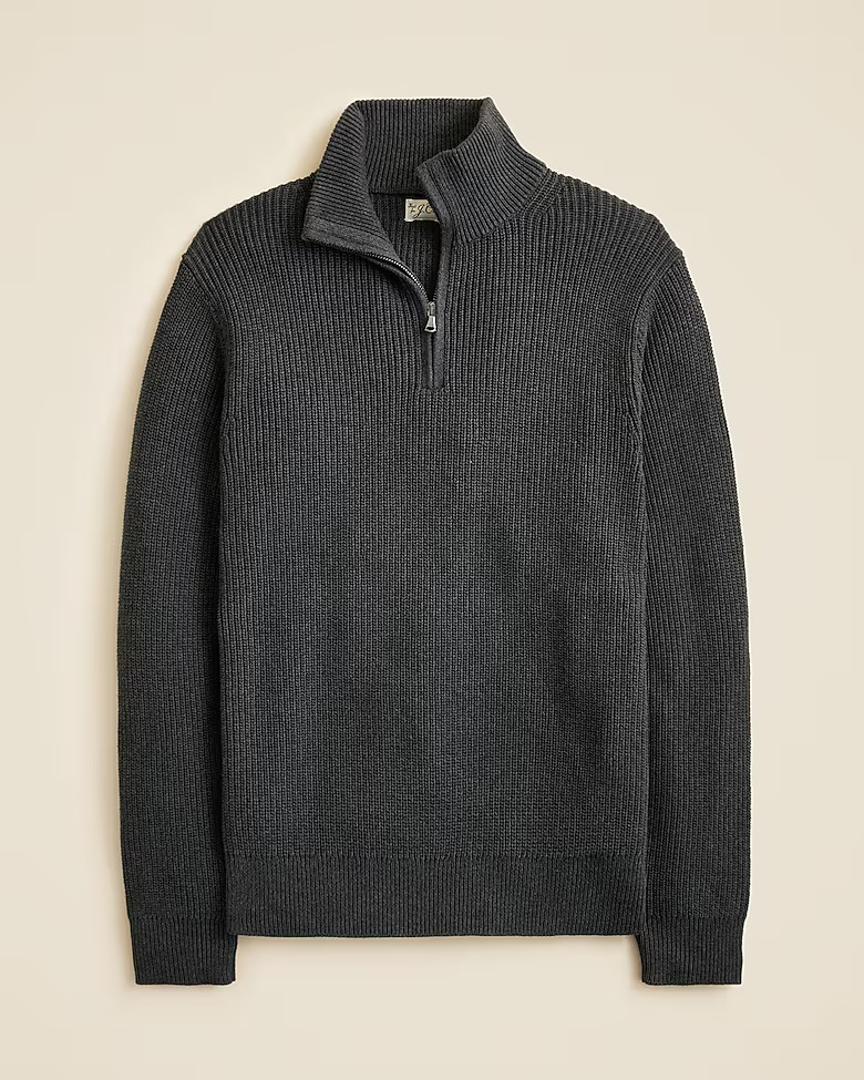 Heritage cotton ribbed half-zip sweater | J. Crew US