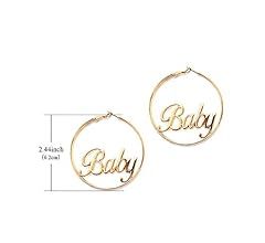 Statement Girl Gang Letter Big Hoop Earrings Women Gold Color Punk Large Circle Earrings | Amazon (US)