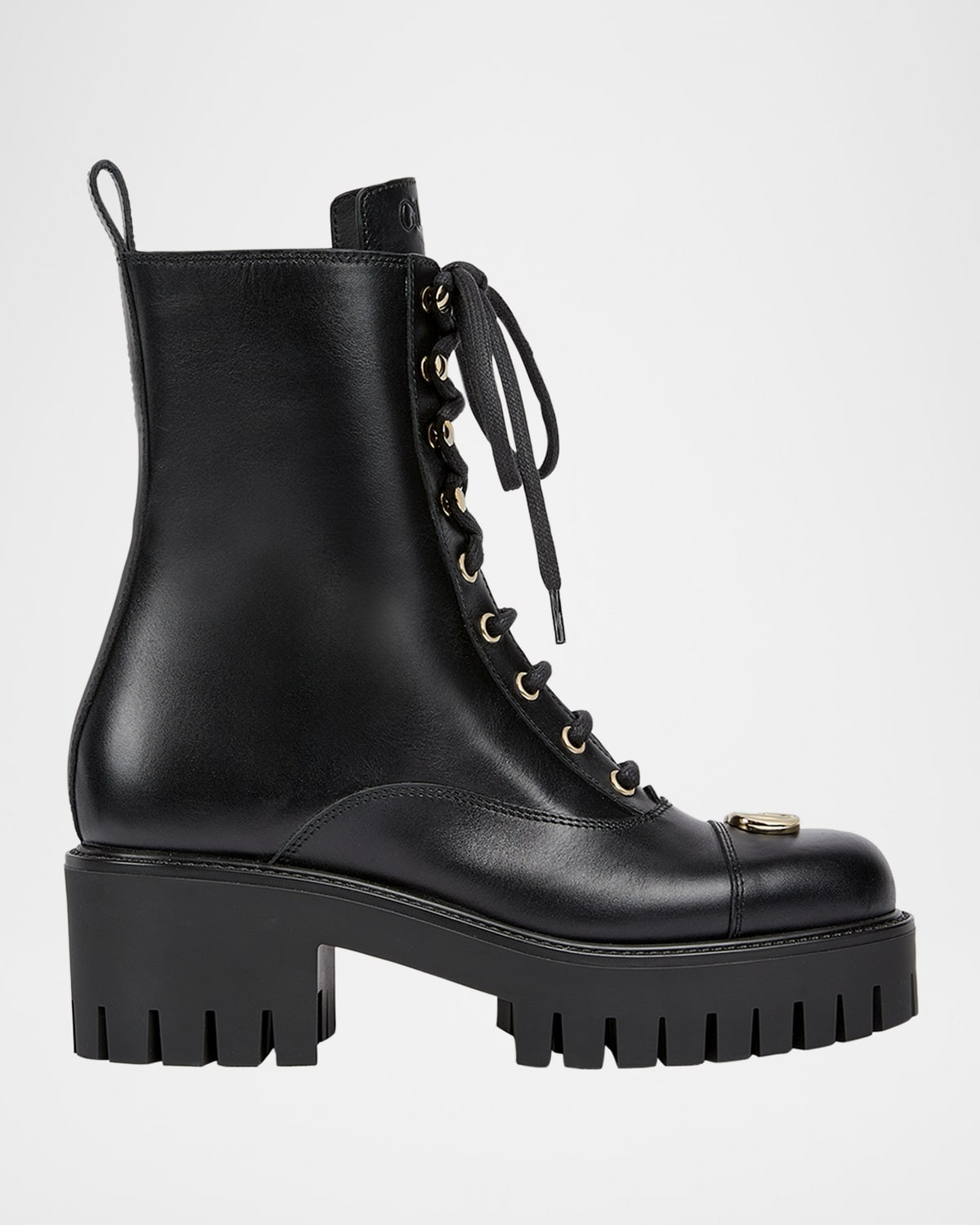Marmont GG Leather Combat Boots | Neiman Marcus