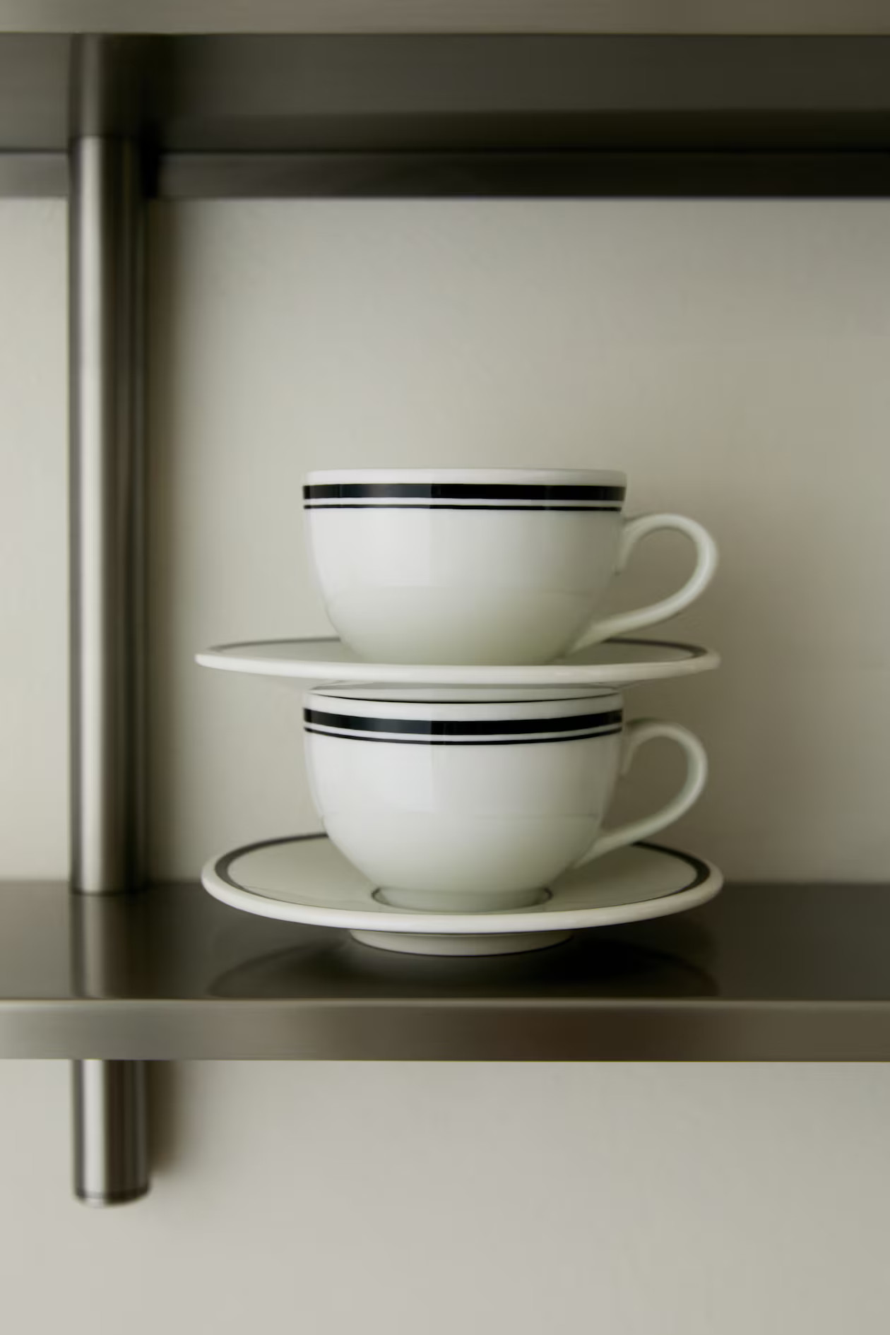 - 2-Pack Cappuccino Cup and Saucer - White/black - Home All | H&M US | H&M (US + CA)