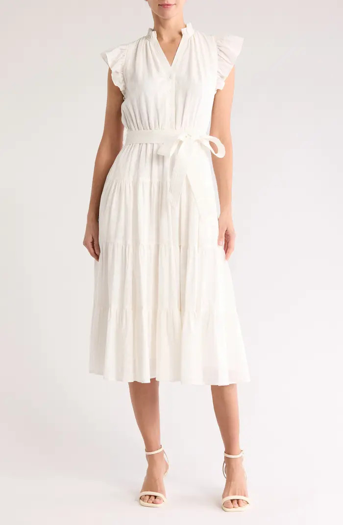 GIBSONLOOK Dianthus Tiered Cotton Midi Dress | Nordstrom | Nordstrom