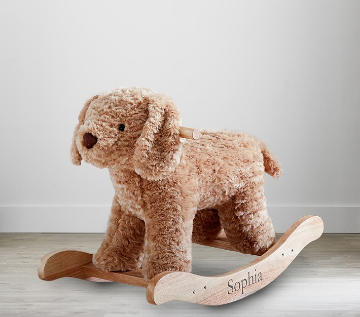 Nursery Faux-Fur Plush Rocker - Labradoodle | Pottery Barn Kids