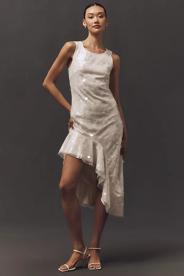 Siempre x Anthropologie Sequin Asymmetrical Dress | Anthropologie (US)