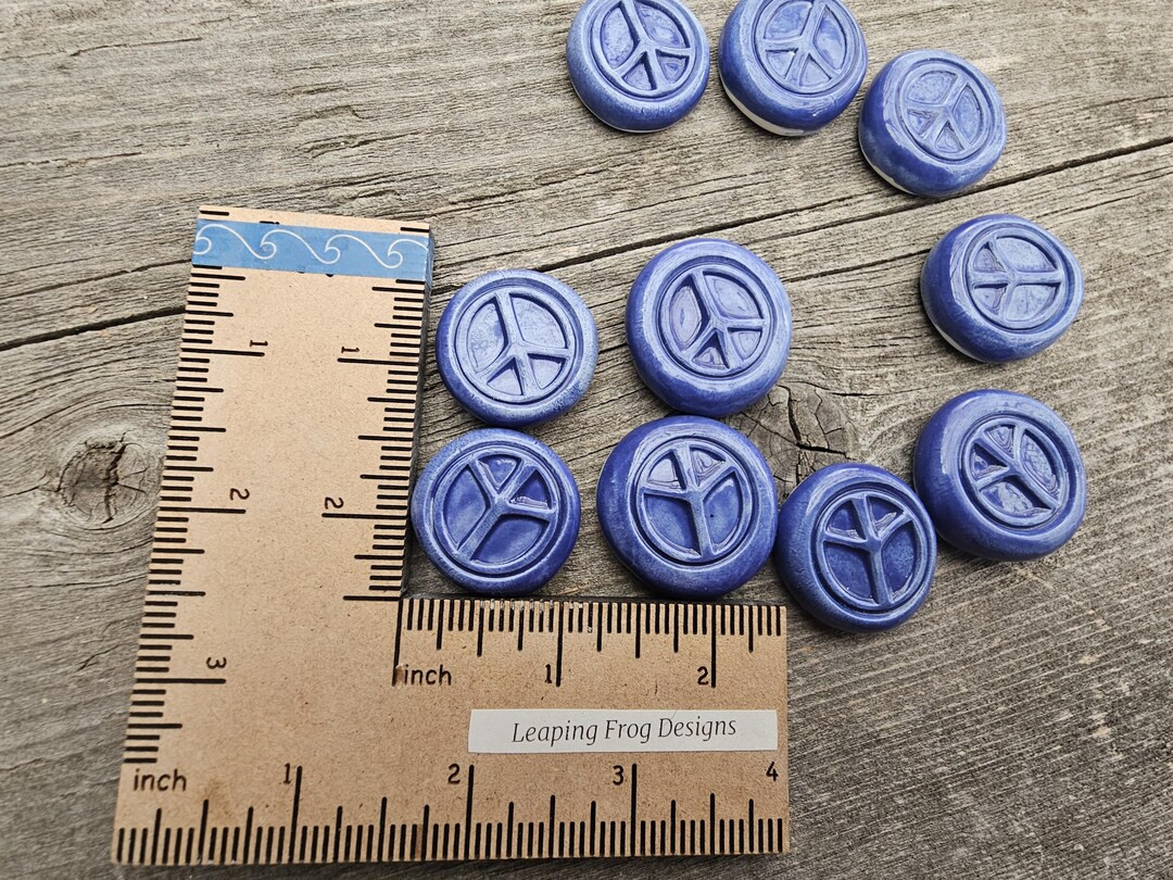 Peace Symbol: Mosaic Tiles, Set of 10, Round, Blue | Etsy (US)