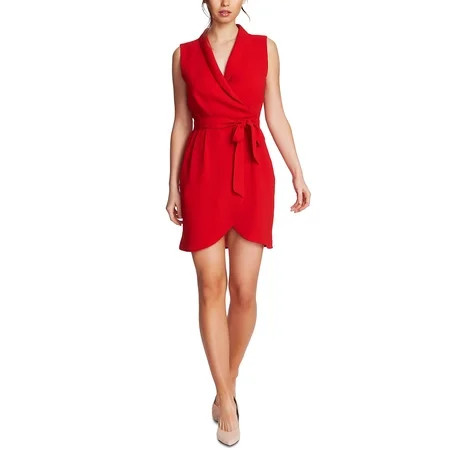 1.State Women's Faux Wrap Dress Red Size 10 | Walmart (US)