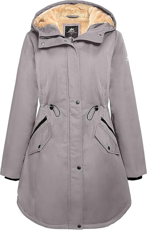 Orolay Women's Thicken Fleece Lined Parka Winter Coat Hooded Jacket with Pockets | Amazon (US)