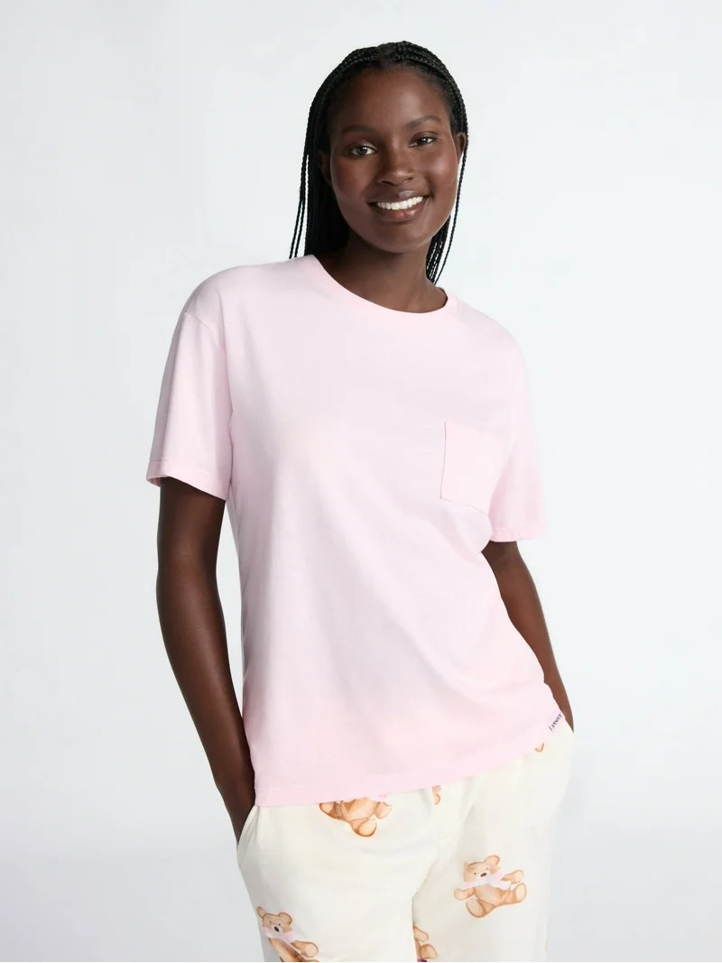 Joyspun Women's Sleep Tee with Short Sleeves, Sizes XS-3X | Walmart (US)