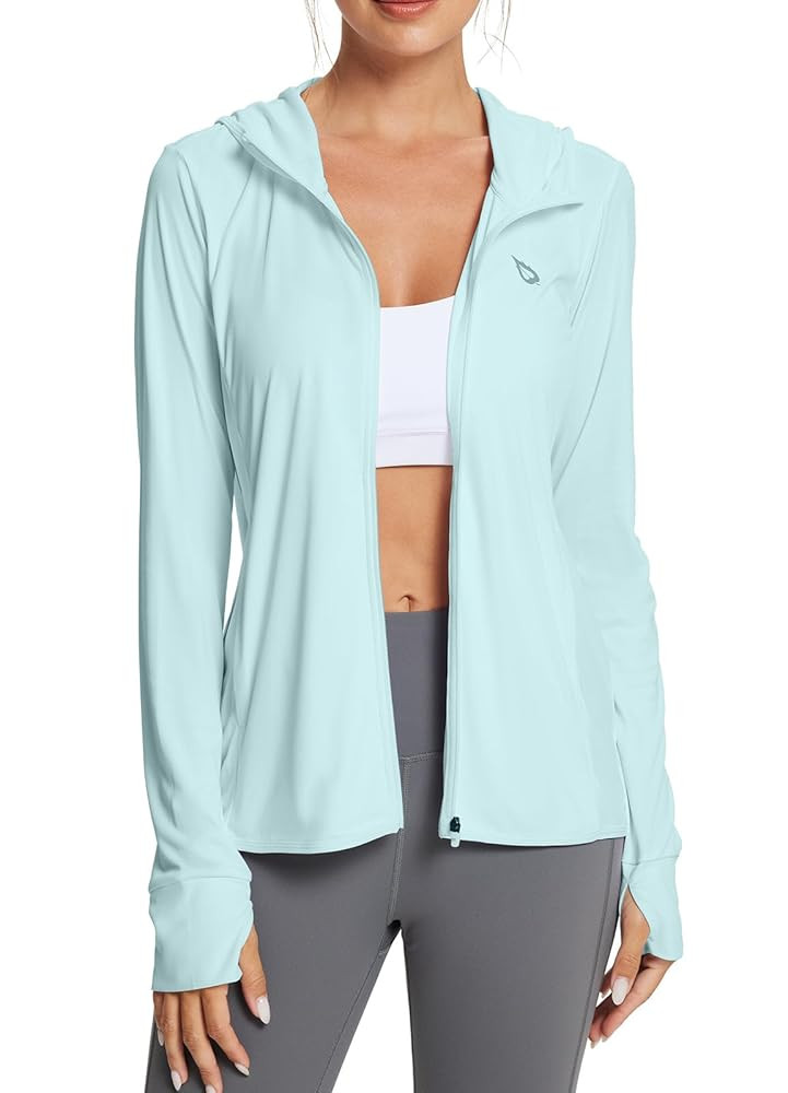 baleaf Women's Sun Protection Jacket Hoodie Clothing Lightweight Long Sleeve Sun Cover Up Shirt | Amazon (US)